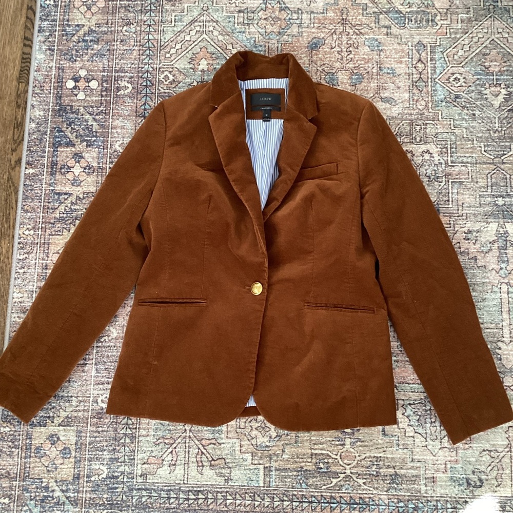 J. Crew Campbell brown corduroy blazer jacket Women’s size 10